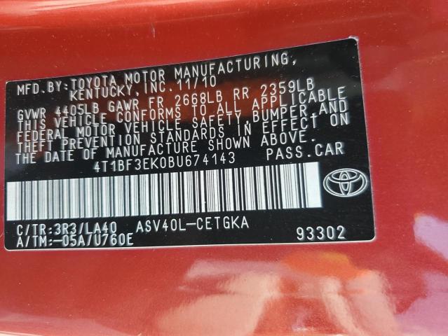 2011 TOYOTA CAMRY BASE - 4T1BF3EK0BU674143