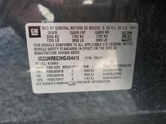 2017 CHEVROLET SILVERADO 3GCUKREC0HG494418