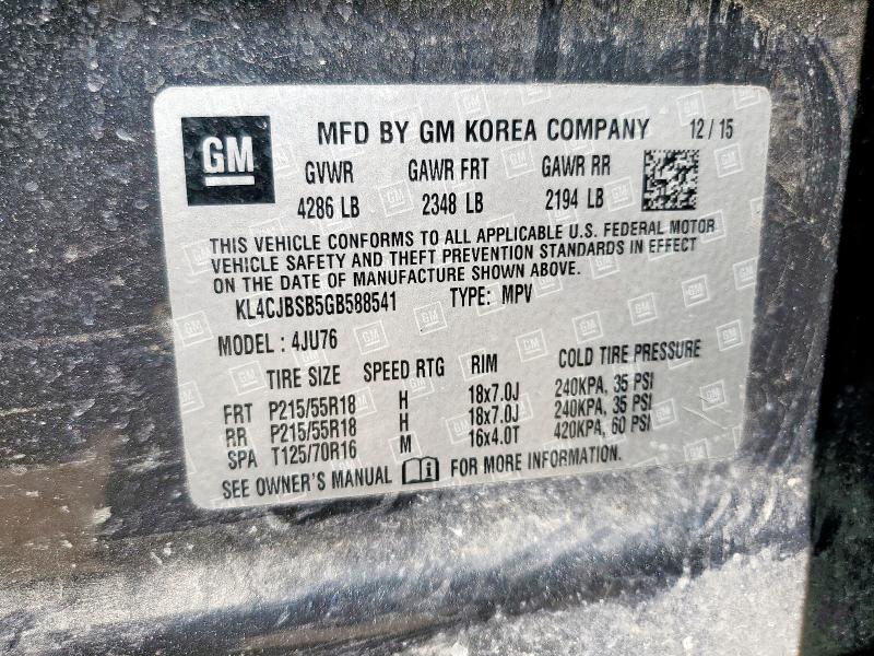 2016 BUICK ENCORE CON - KL4CJBSB5GB588541