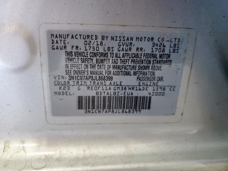 2018 NISSAN VERSA S - 3N1CN7AP8JL868399