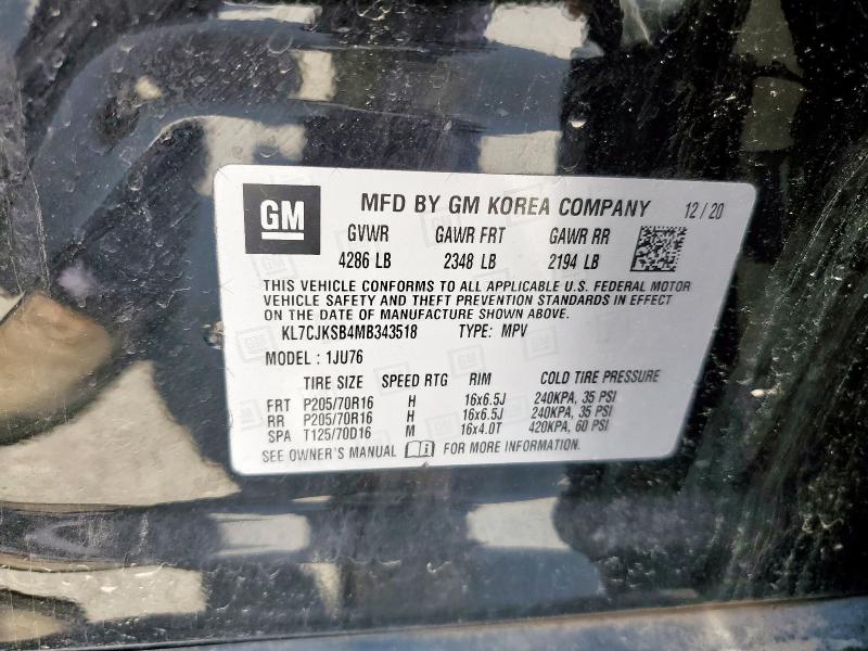 2021 CHEVROLET TRAX LS KL7CJKSB4MB343518