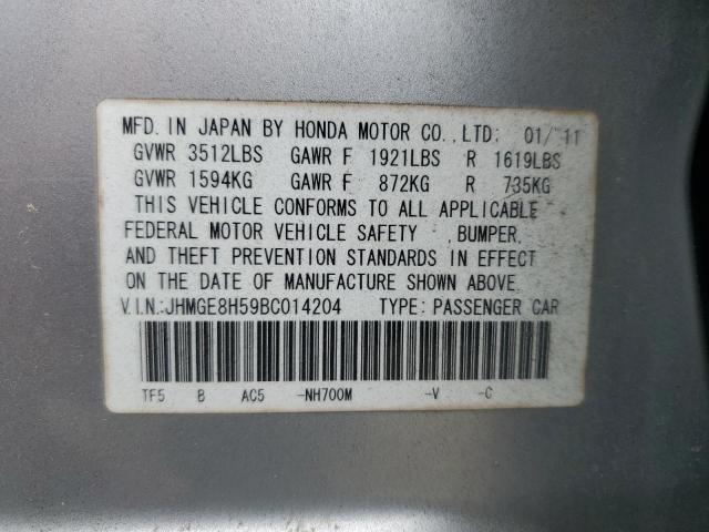 2011 HONDA FIT SPORT - JHMGE8H59BC014204