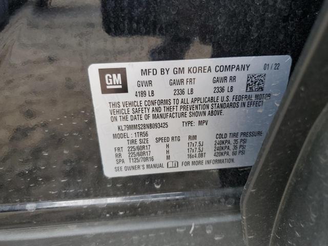 2022 CHEVROLET TRAILBLAZE KL79MMS28NB093425