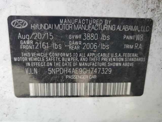 2016 HYUNDAI ELANTRA SE - 5NPDH4AE9GH747329