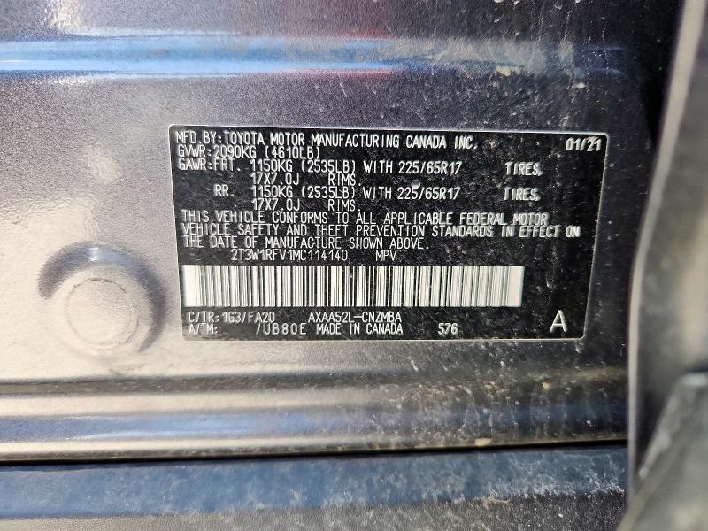 2021 TOYOTA RAV4 XLE - 2T3W1RFV1MC114140