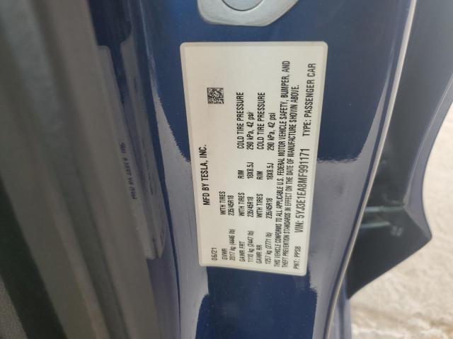 2021 TESLA 3 5YJ3E1EA8MF991171