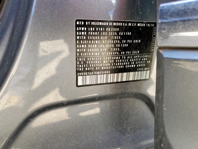 2019 VOLKSWAGEN TIGUAN SE 3VV3B7AX7KM034885