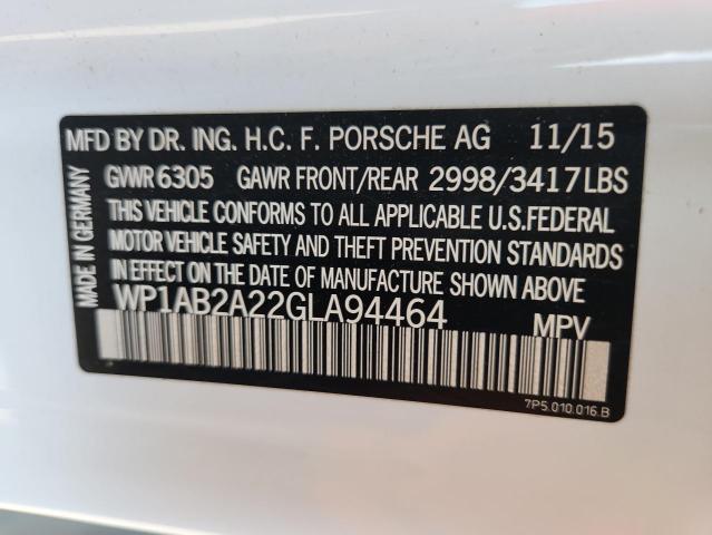 2016 PORSCHE CAYENNE S WP1AB2A22GLA94464