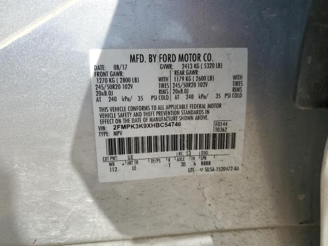 2017 FORD EDGE TITANIUM 2FMPK3K9XHBC54746