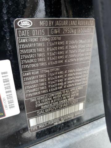 2015 LAND ROVER RANGE ROVE - SALWR2VF0FA611201
