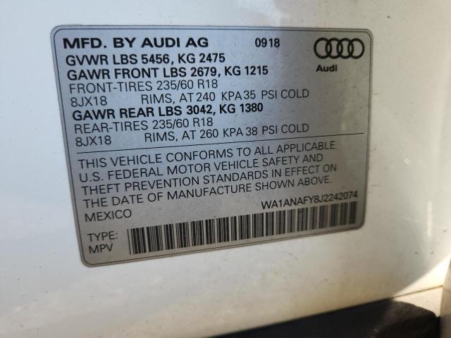 2018 AUDI Q5 PREMIUM WA1ANAFY8J2242074