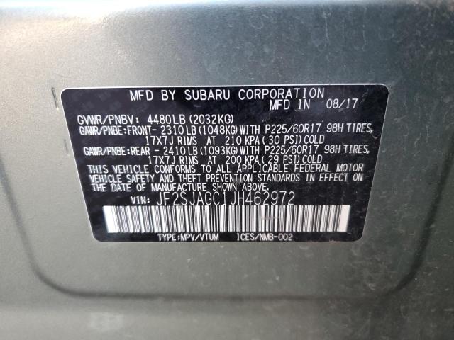 2018 SUBARU FORESTER 2 JF2SJAGC1JH462972