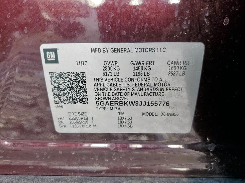 2018 BUICK ENCLAVE ES - 5GAERBKW3JJ155776