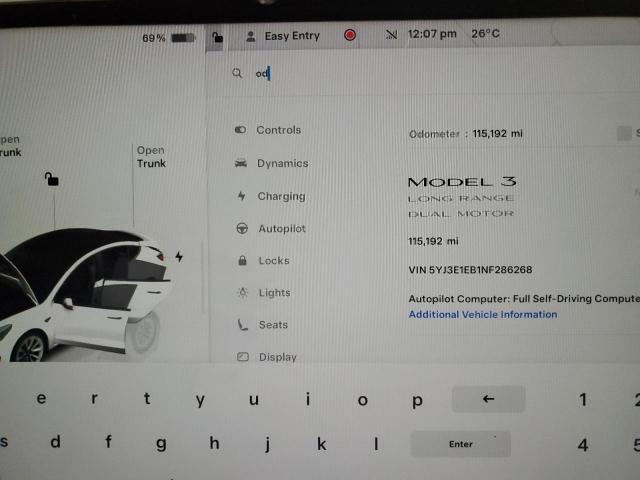 2022 TESLA MODEL 3 5YJ3E1EB1NF286268
