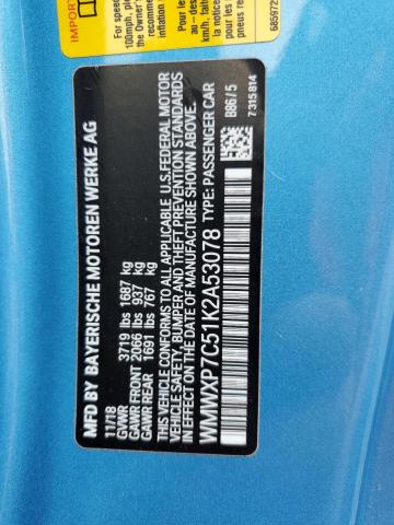 2019 MINI COOPER S WMWXP7C51K2A53078