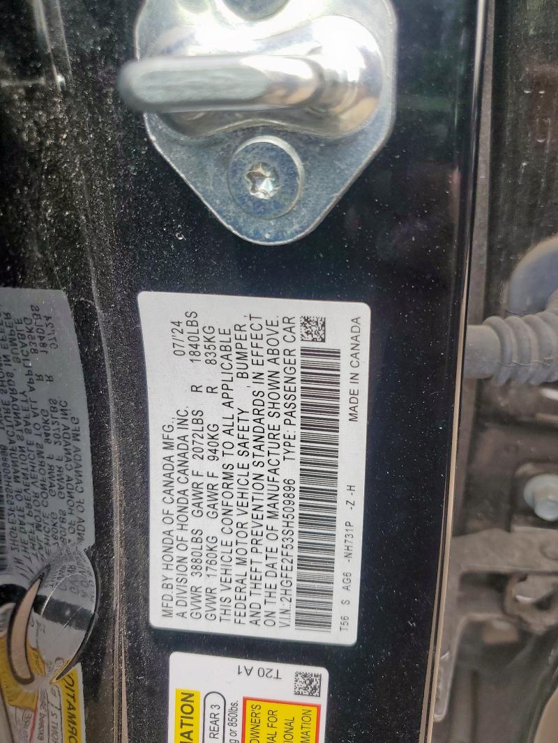 2025 HONDA CIVIC SPOR 2HGFE2F53SH509896