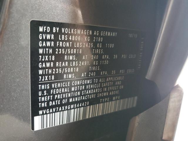 2016 VOLKSWAGEN TIGUAN S - WVGAV7AX9GW544428