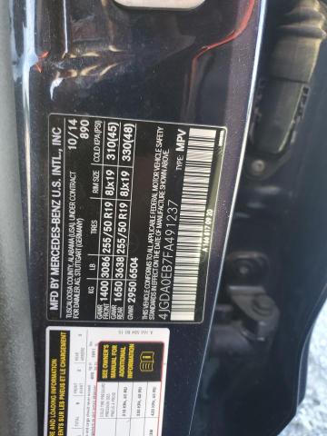2015 MERCEDES-BENZ ML 250 BLU 4JGDA0EB7FA491237