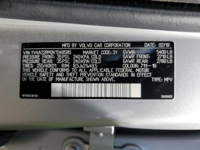 2019 VOLVO XC60 T6 R- YV4A22RM2K1348585