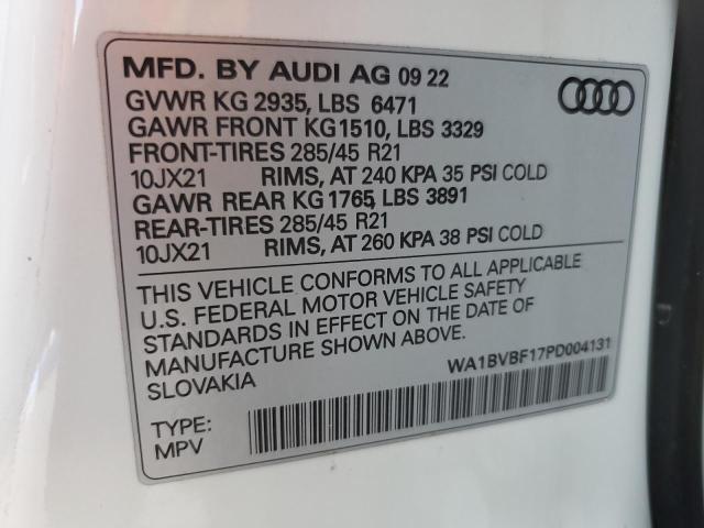2023 AUDI Q8 PREMIUM WA1BVBF17PD004131