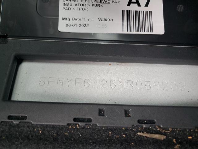 2022 HONDA PILOT SE 5FNYF6H26NB059203