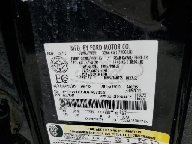 2013 FORD F150 SUPER - 1FTFW1ET9DFA07355