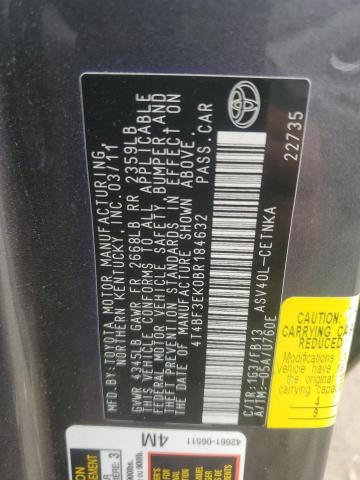 2011 TOYOTA CAMRY BASE - 4T4BF3EK0BR184632
