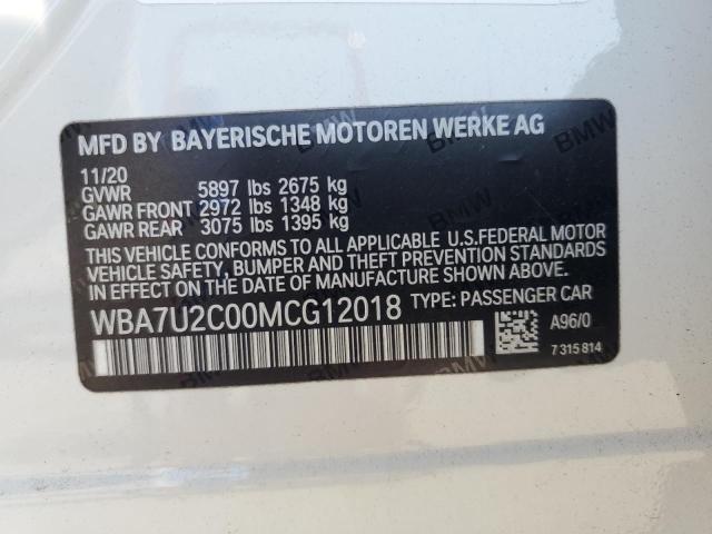 2021 BMW 750 XI WBA7U2C00MCG12018