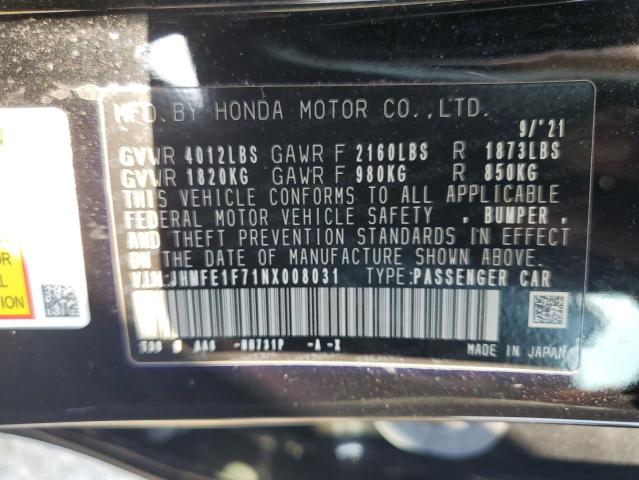 2022 HONDA CIVIC EX JHMFE1F71NX008031