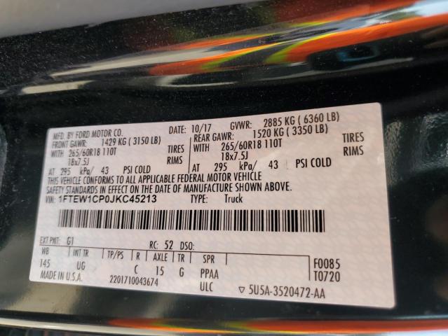 2018 FORD F150 SUPER 1FTEW1CP0JKC45213