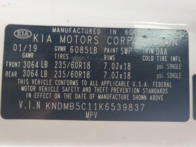 2019 KIA SEDONA LX KNDMB5C11K6539837