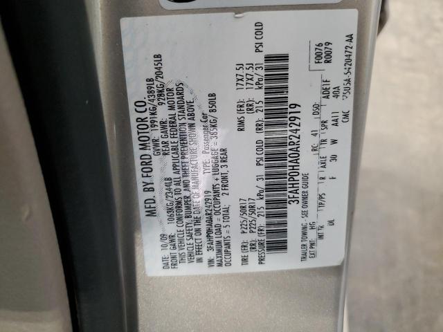 2010 FORD FUSION SE - 3FAHP0HA0AR242919