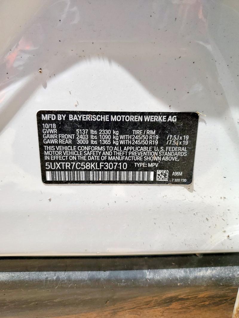 2019 BMW X3 SDRIVE3 5UXTR7C58KLF30710