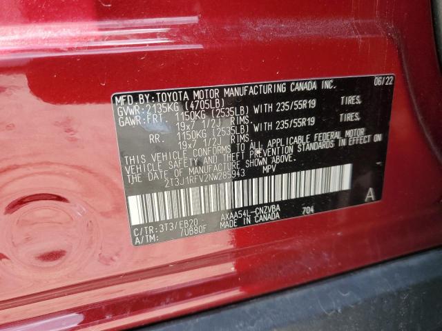 2022 TOYOTA RAV4 ADVEN 2T3J1RFV2NW285943