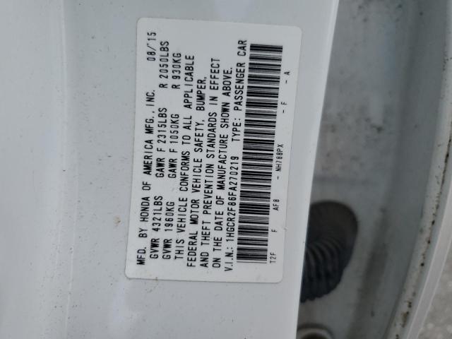 2015 HONDA ACCORD EXL 1HGCR2F86FA270219