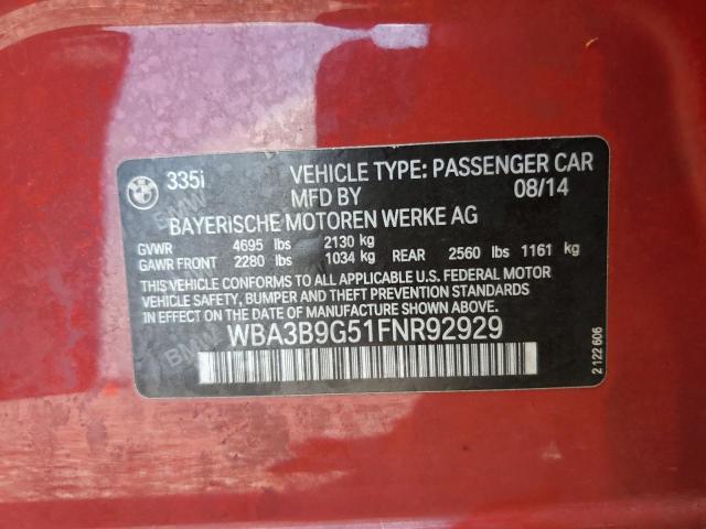 2015 BMW 335 XI WBA3B9G51FNR92929