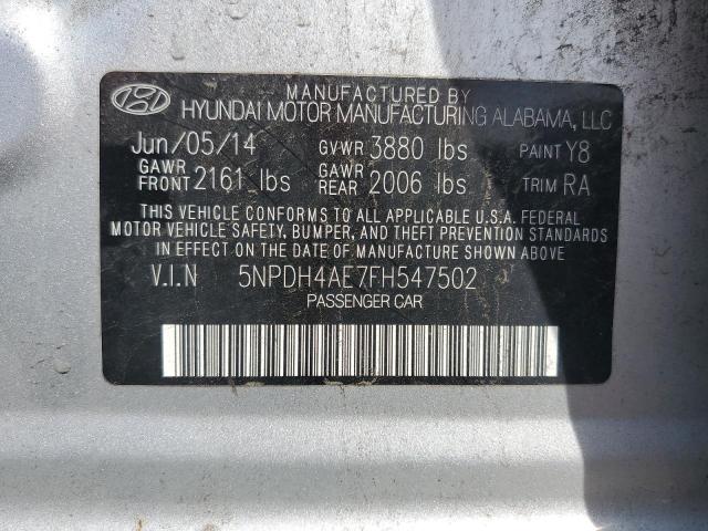 2015 HYUNDAI ELANTRA SE 5NPDH4AE7FH547502
