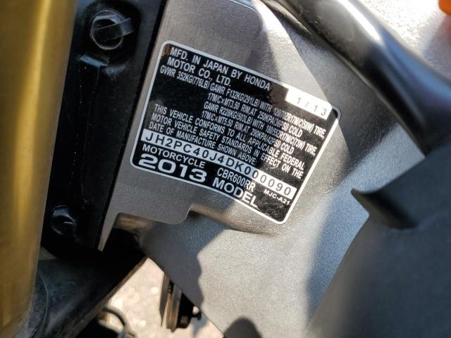 2013 HONDA CBR600 JH2PC40J4DK000090
