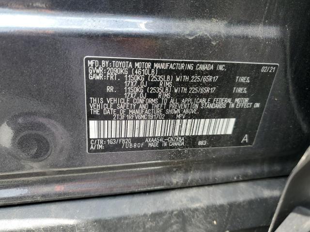 2021 TOYOTA RAV4 LE - 2T3F1RFV6MC191702