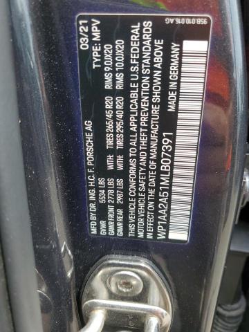 2021 PORSCHE MACAN WP1AA2A51MLB07391