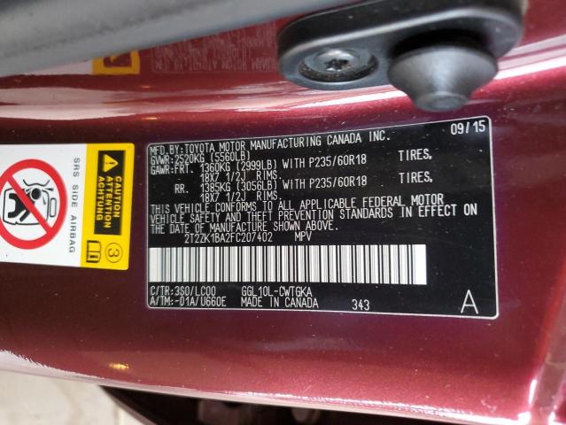 2015 LEXUS RX 350 - 2T2ZK1BA2FC207402