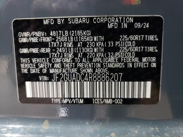 2024 SUBARU CROSSTREK JF2GUADC4R8886207
