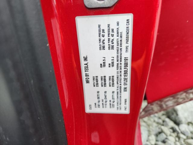2020 TESLA MODEL 3 5YJ3E1EB0LF668191