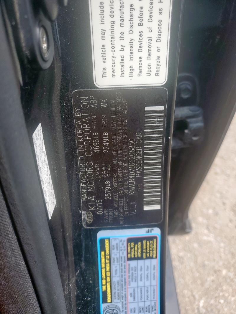 2016 KIA CADENZA LU KNALN4D71G5208850