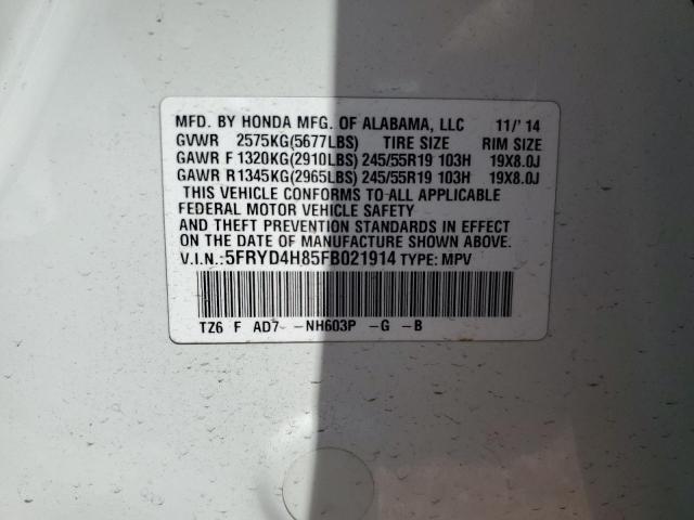 2015 ACURA MDX ADVANC 5FRYD4H85FB021914
