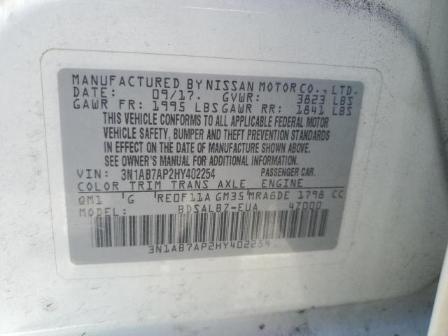 2017 NISSAN SENTRA S - 3N1AB7AP2HY402254