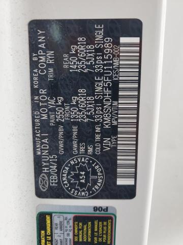 2015 HYUNDAI SANTA FE G KM8SNDHF5FU115989