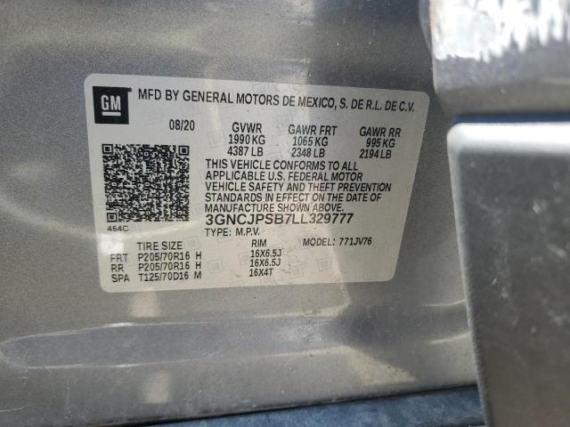 2020 CHEVROLET TRAX 1LT 3GNCJPSB7LL329777