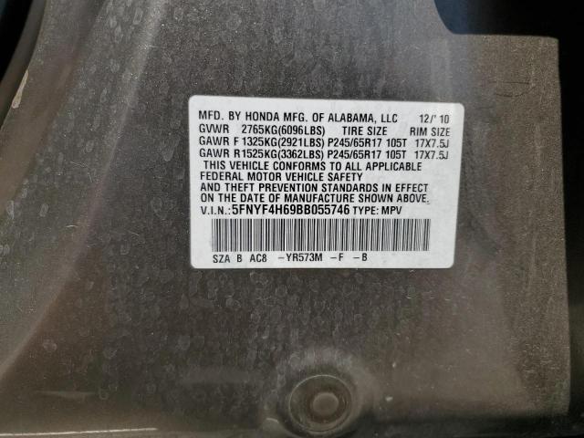 2011 HONDA PILOT EXL - 5FNYF4H69BB055746