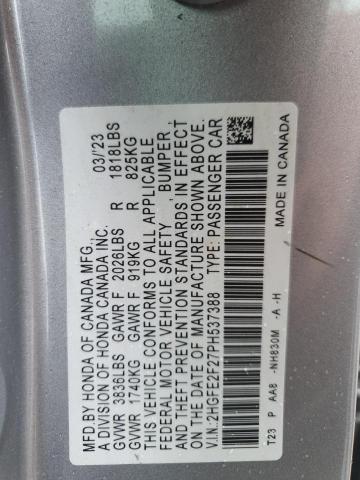 2023 HONDA CIVIC LX 2HGFE2F27PH537388
